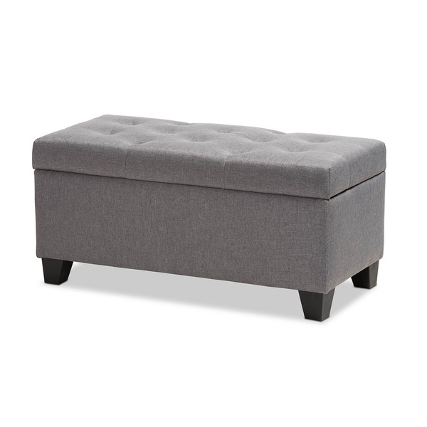 Baxton Studio Michaela Modern Grey Upholstered Storage Ottoman 146-8348